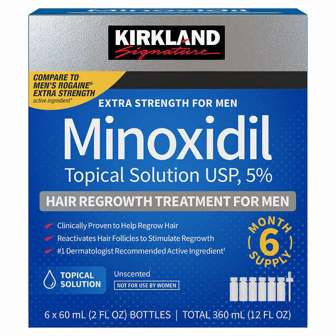 美國 Kirkland Minoxidil 5% 男士生髮水 一盒六支 x 60ml