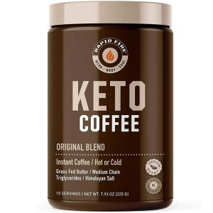 美國 RAPIDFIRE Keto Coffee 生酮咖啡三合一 速溶防彈咖啡 225g (7.93 Ounce) 含MCT油